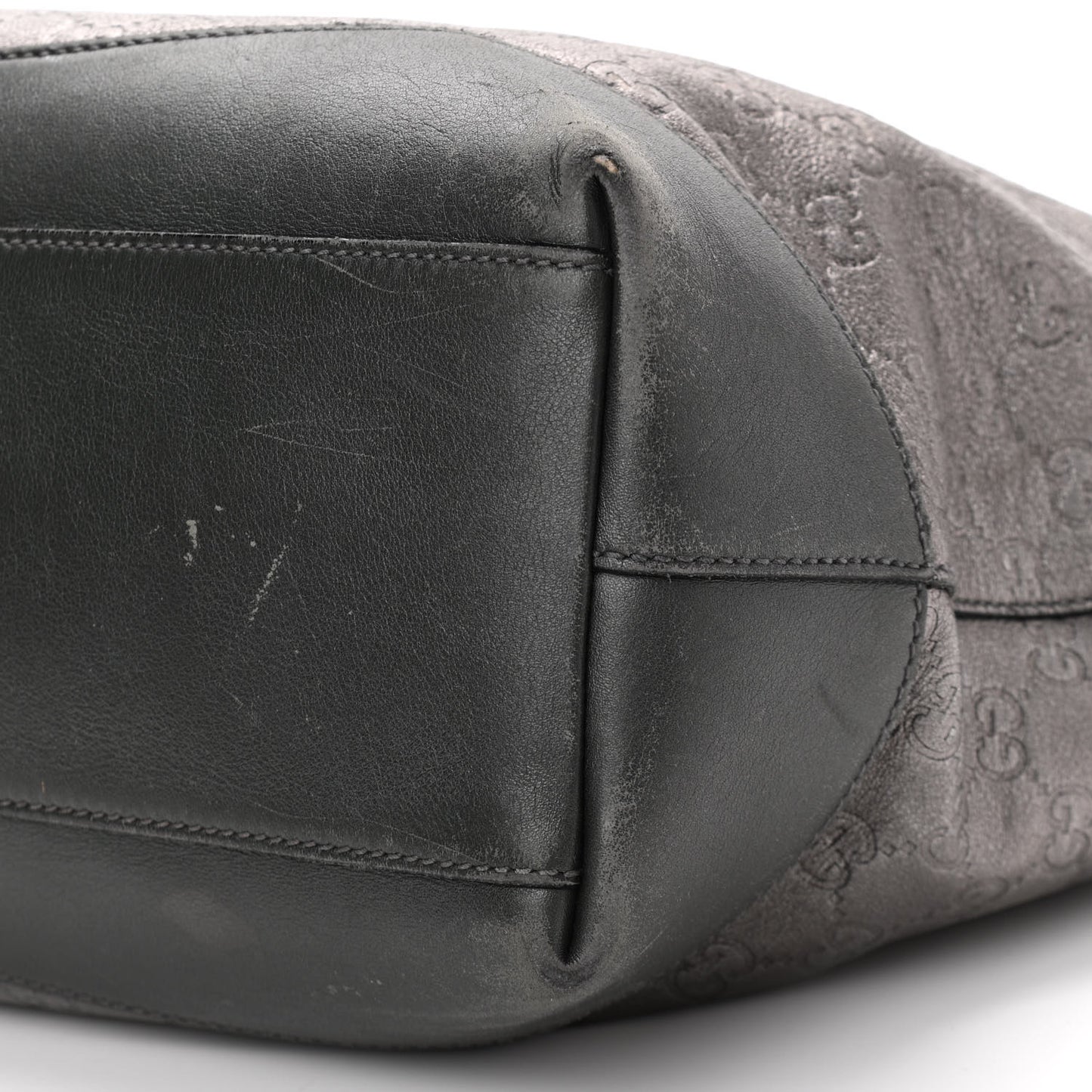 Metallic Guccissima Large Tote Dark Grey