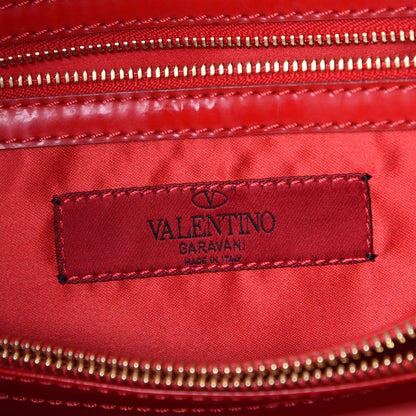 Valentino Garavani Patent Lacca Small Nuage Bow Hobo Red 6 of 10