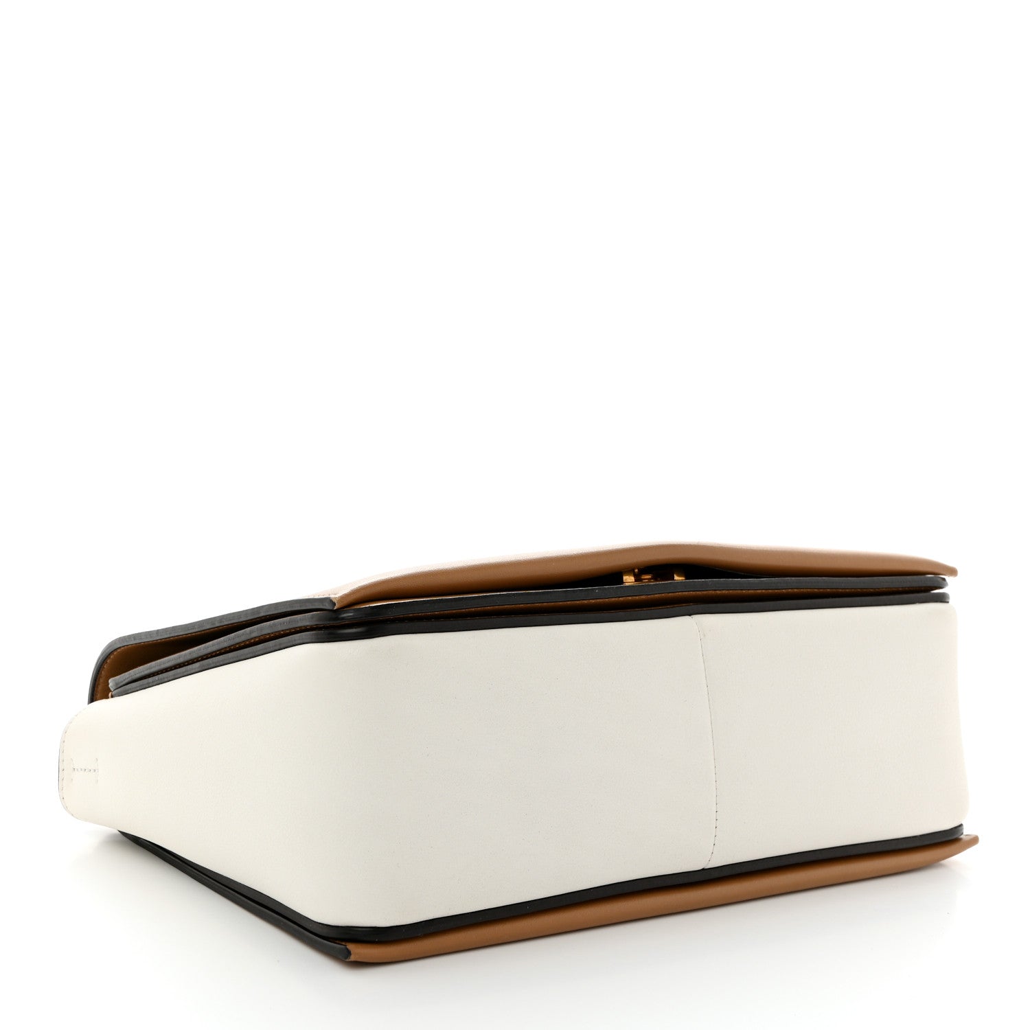 Celine Shiny Smooth Calfskin Medium Frame Shoulder Bag Tan Optic White 4 of 12