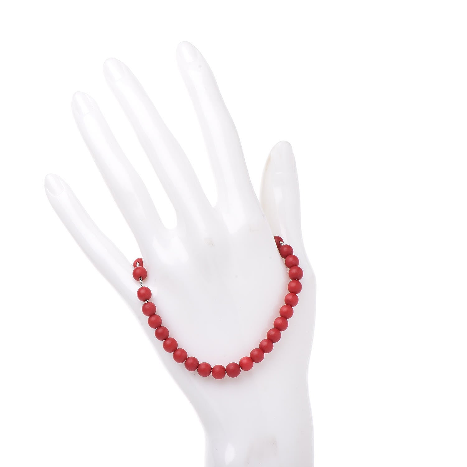 David Yurman Sterling Silver Coral 6mm Spiritual Beads Bracelet 2 of 5