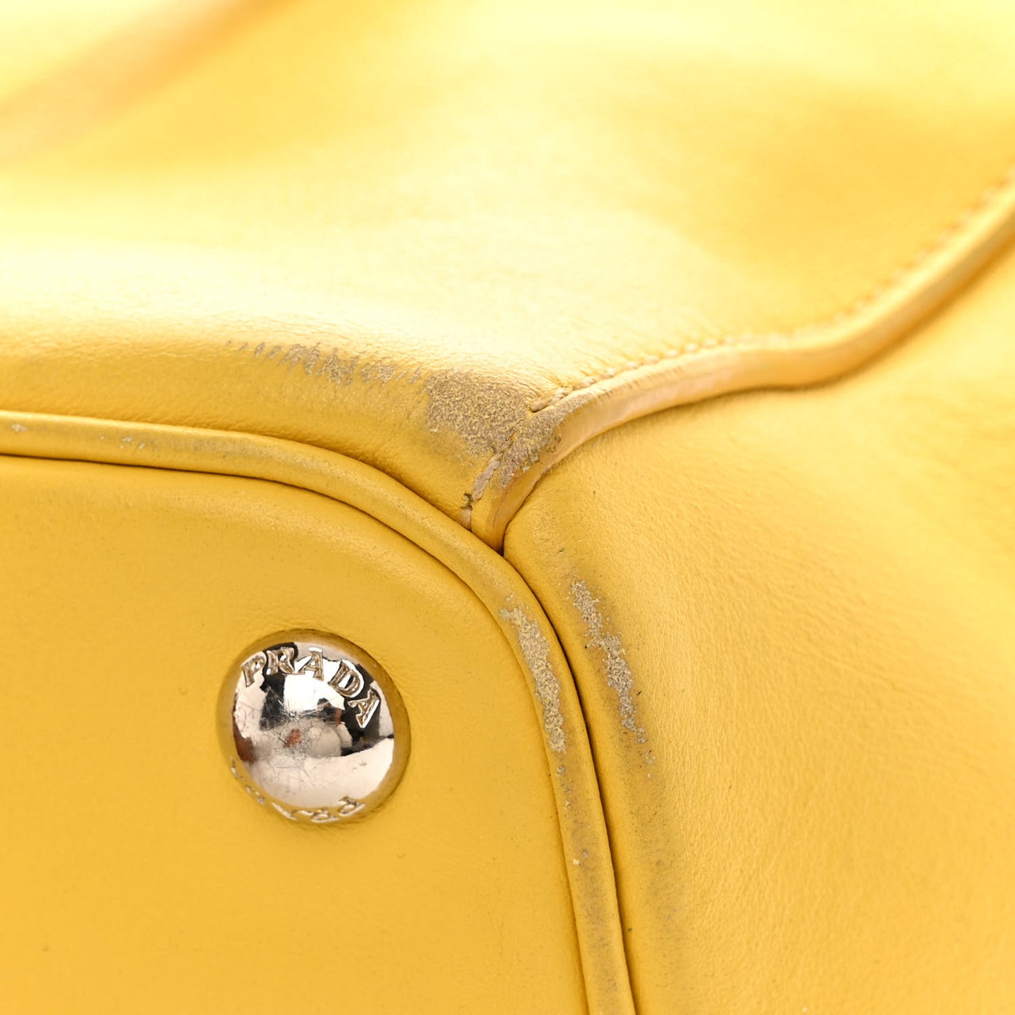 City Calf Medium Galleria Double Zip Tote Yellow