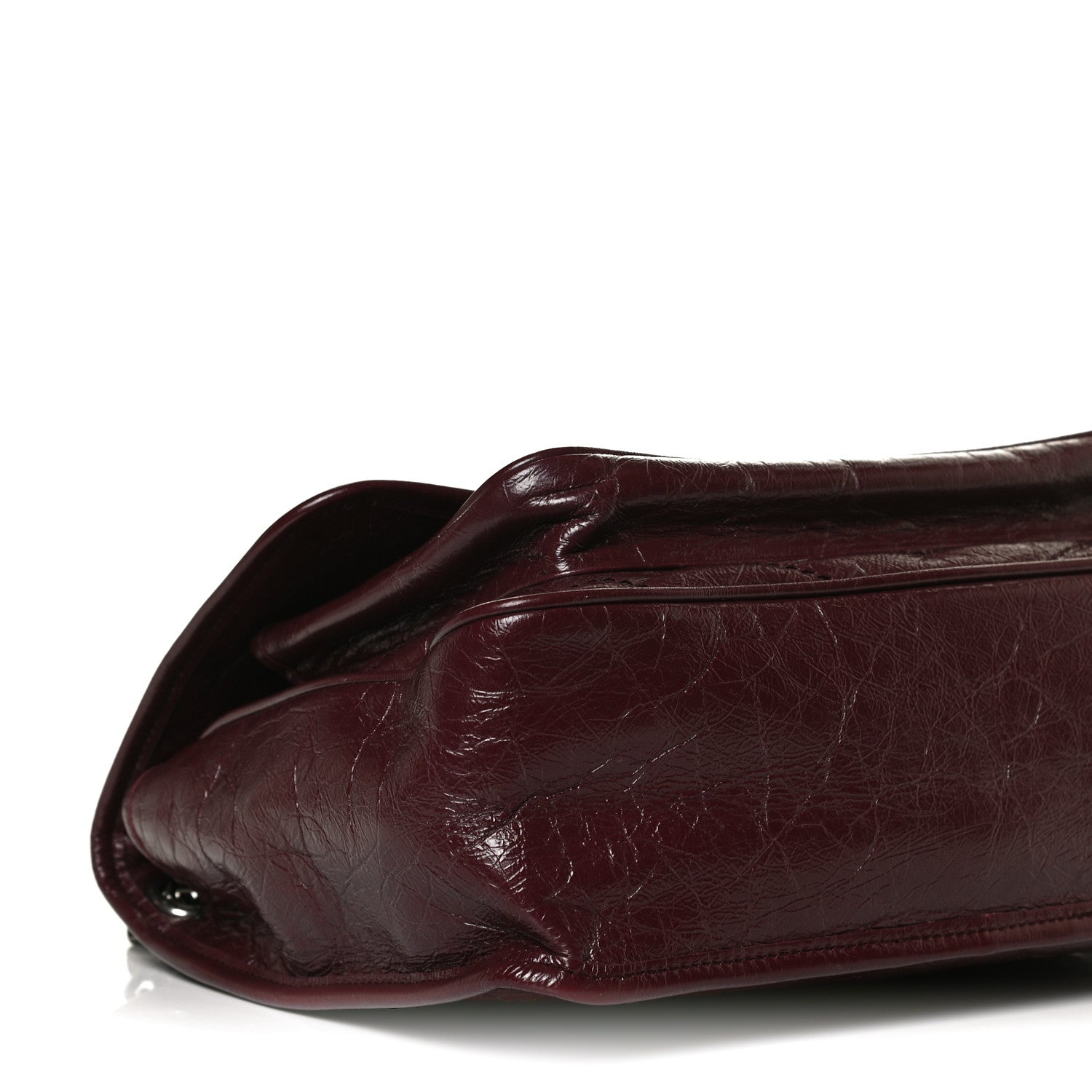Saint Laurent Crinkled Calfskin Matelasse Monogram Medium Niki Chain Satchel Burgundy 9 of 13