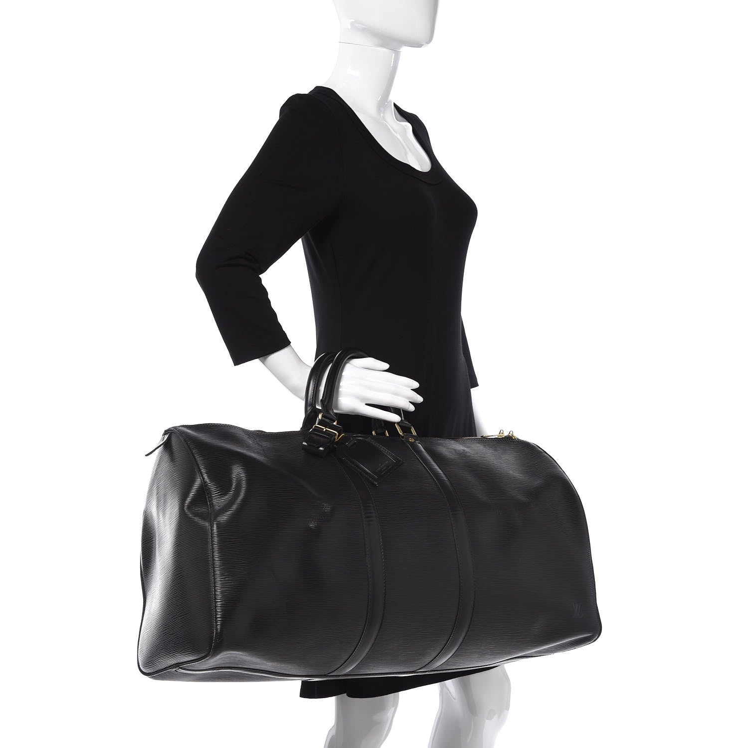 Louis Vuitton Epi Keepall 55 Black 2 of 14