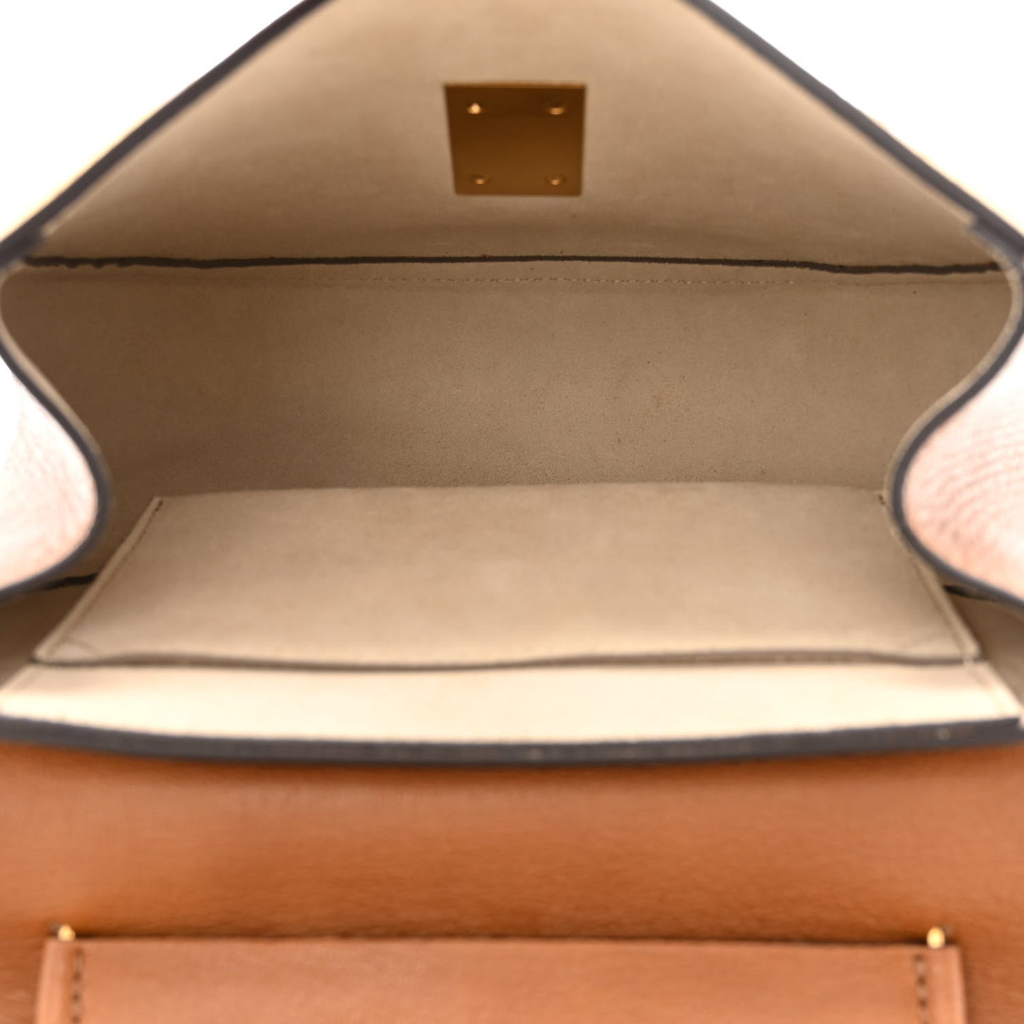 Calfskin Suede Floral Patchwork Studded Drew Shoulder Bag Caramel Multicolor