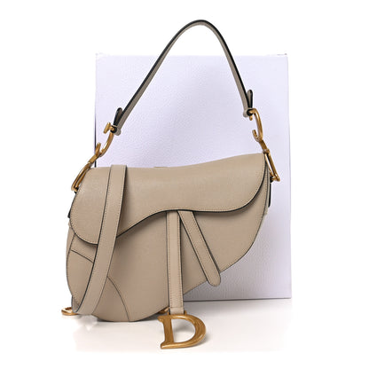 Christian Dior Grained Calfskin Saddle Bag With Strap Warm Taupe 11 of 11