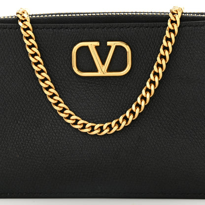 Valentino Garavani Grainy Calfskin VLogo Double Zip Camera Crossbody Bag Black 8 of 12