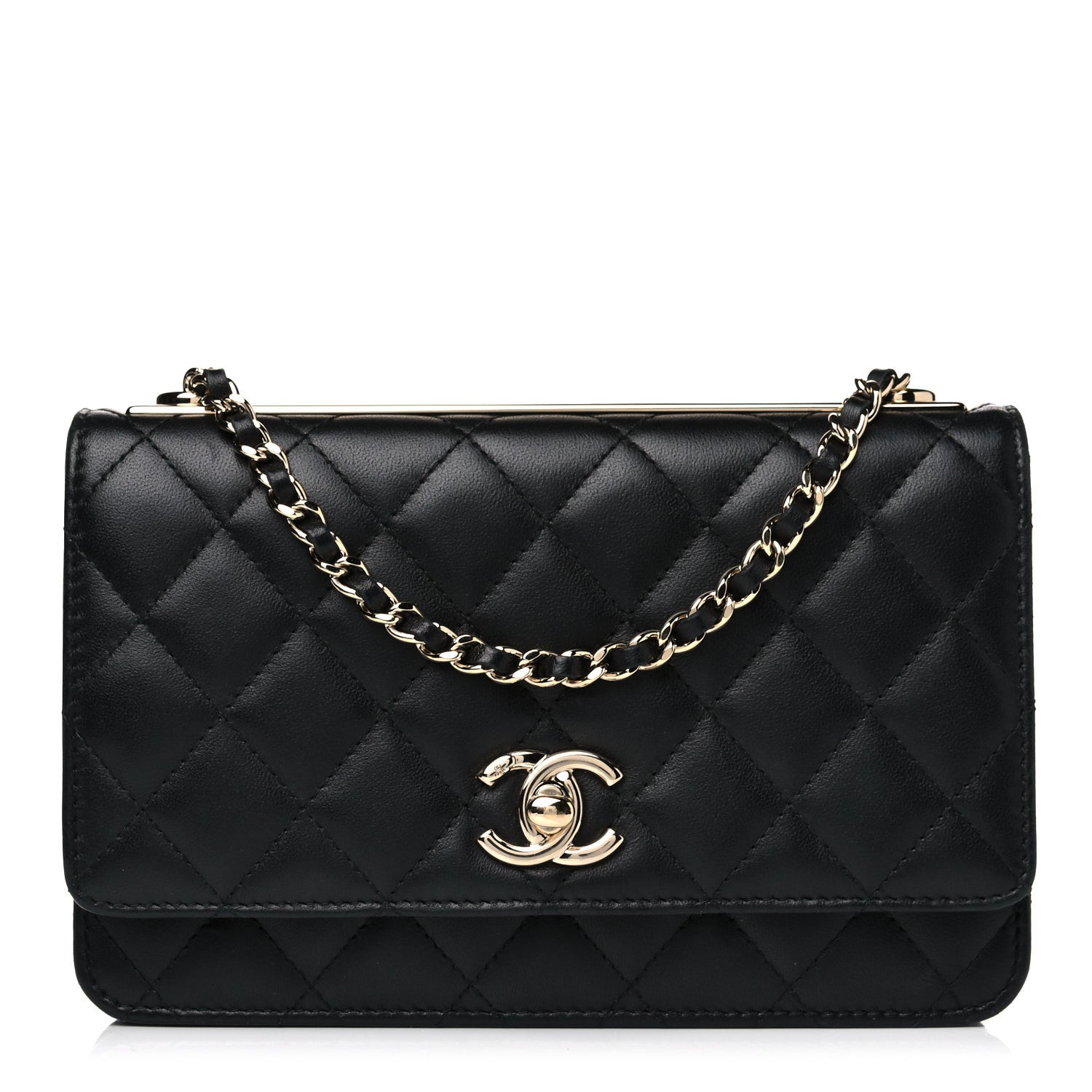 Chanel Lambskin Quilted Trendy CC Wallet On Chain WOC Black 1 of 16