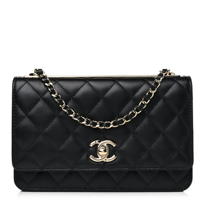 Chanel Lambskin Quilted Trendy CC Wallet On Chain WOC Black 1 of 16