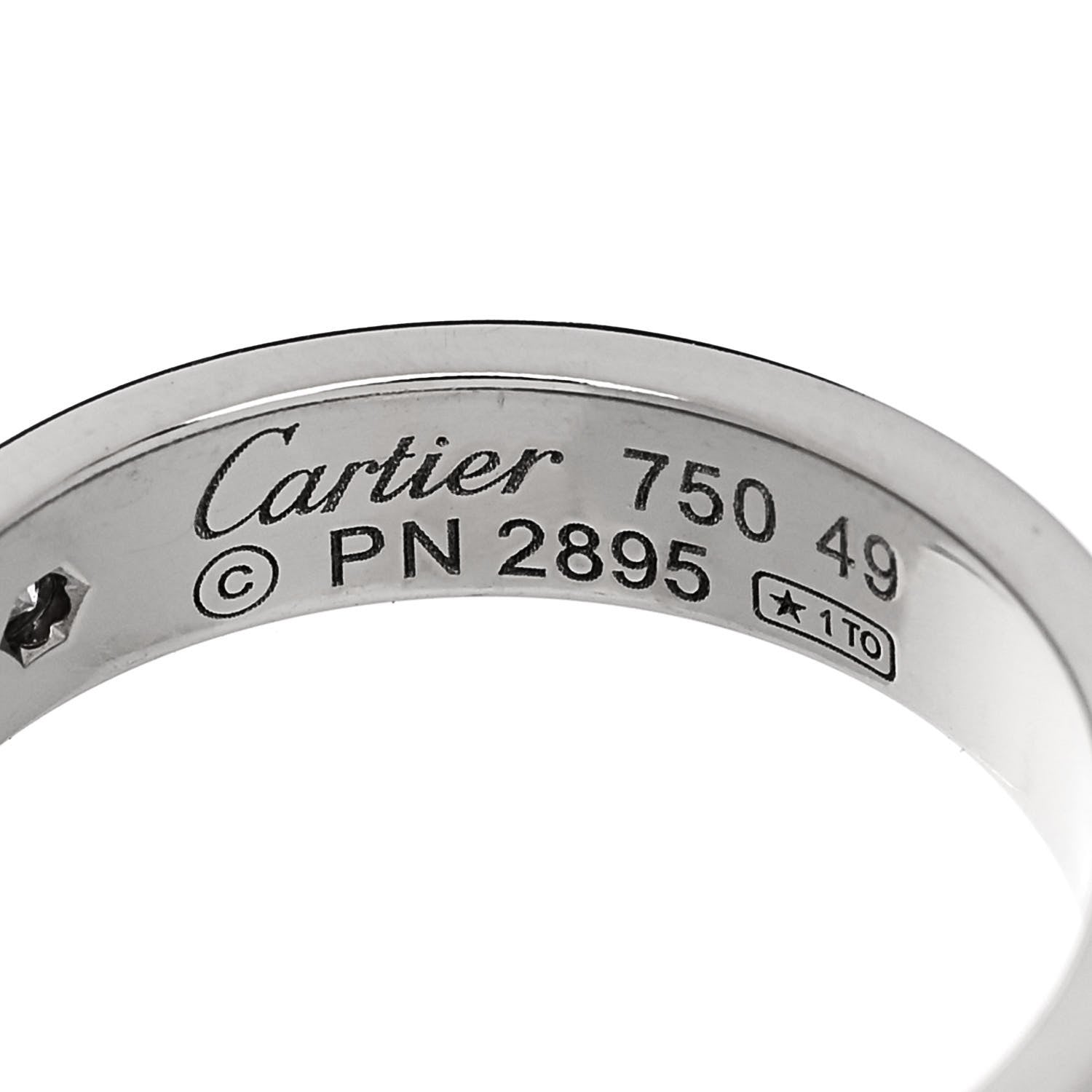 Cartier 18K White Gold Diamond 4mm LOVE Wedding Band Ring 49 4.75 4 of 4