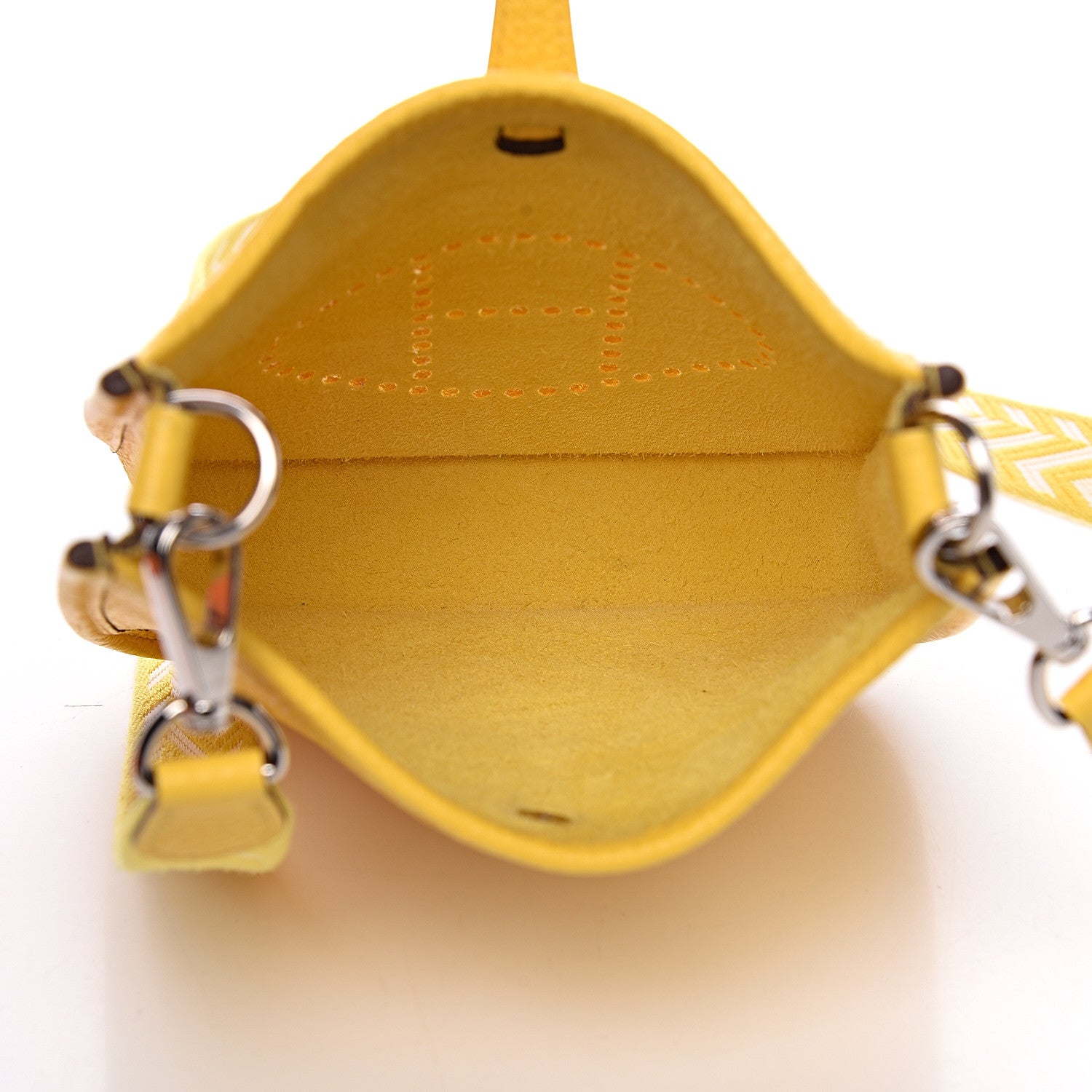 Hermes Taurillon Clemence Amazone Evelyne TPM Jaune De Naples White 5 of 11