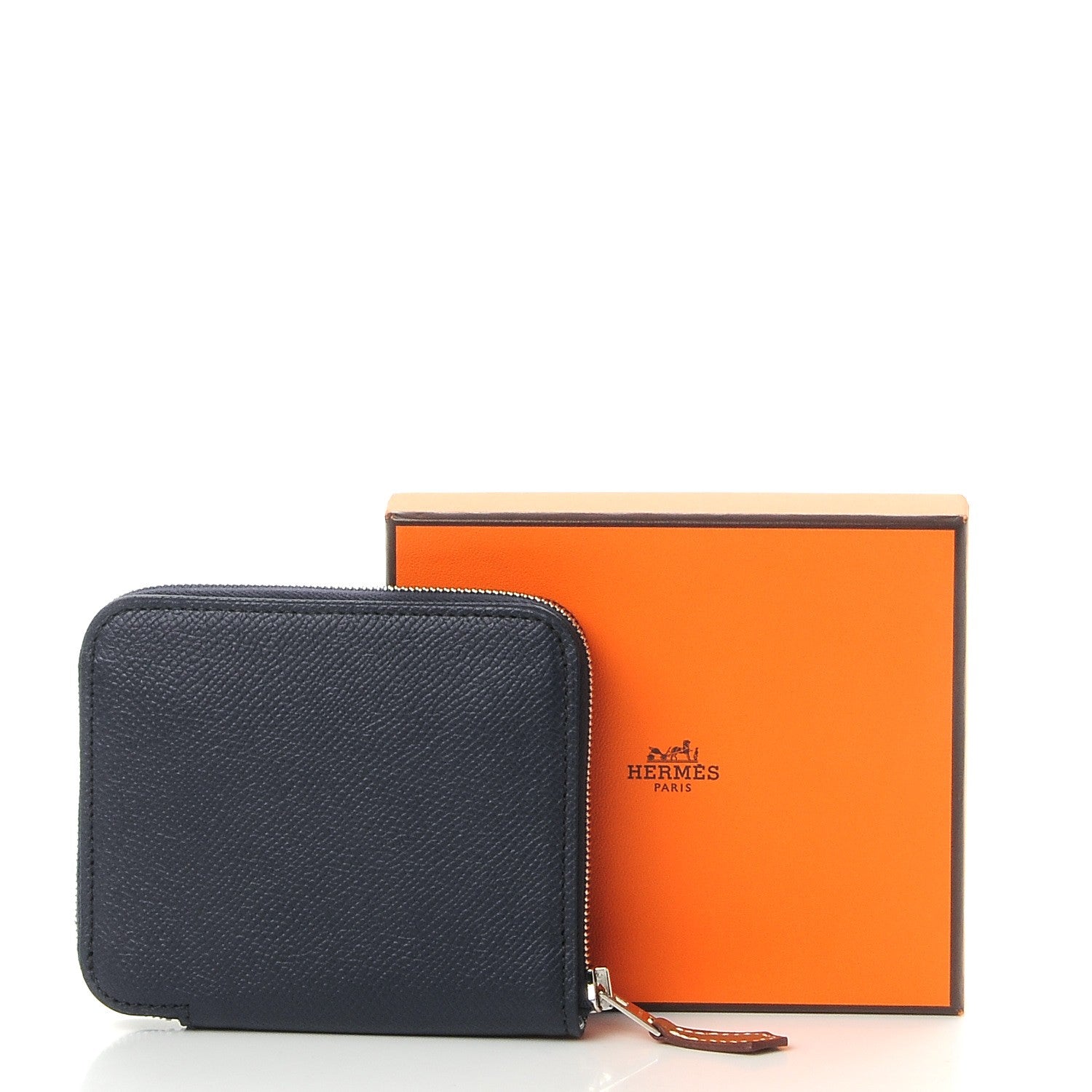 Hermes Epsom Silk'in Compact Wallet Bleu Indigo 8 of 8