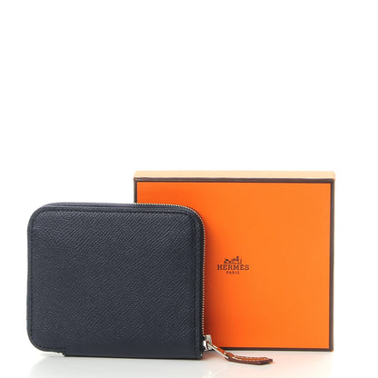 Hermes Epsom Silk'in Compact Wallet Bleu Indigo 8 of 8