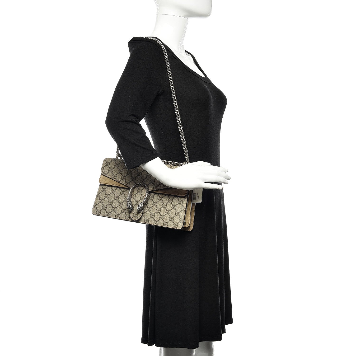 Gucci GG Supreme Monogram Small Dionysus Shoulder Bag Taupe 2 of 13