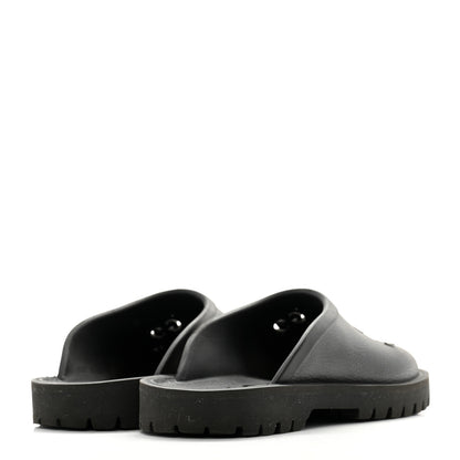 Gucci Rubber GG Monogram Perforated Mens Slip On Sandals 6 Black 4 of 9