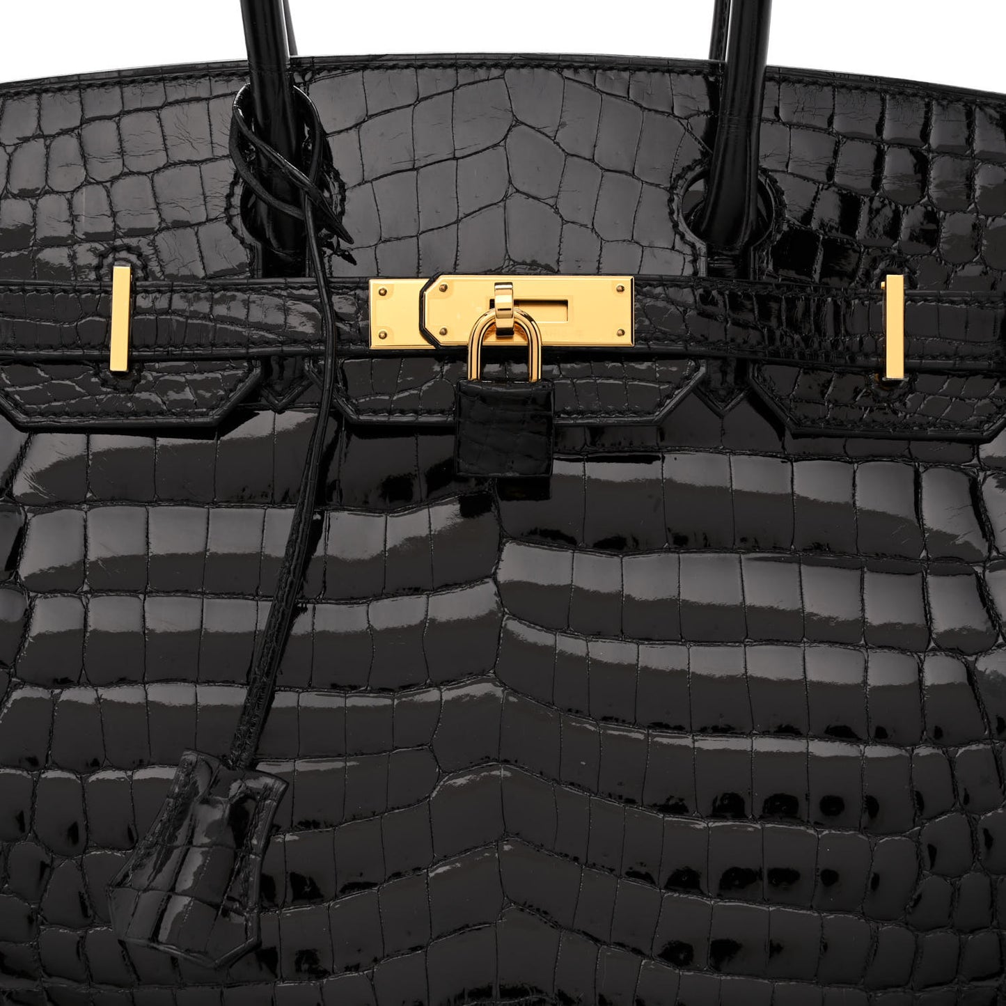 Shiny Niloticus Crocodile Birkin 30 Black