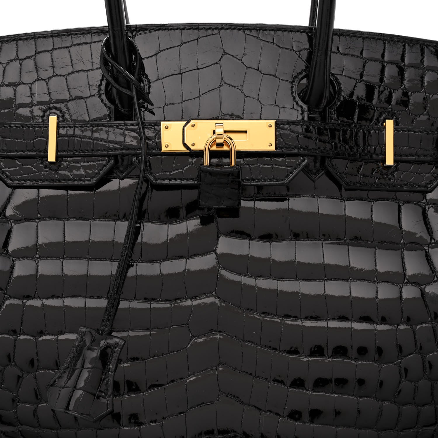 Hermes Shiny Niloticus Crocodile Birkin 30 Black 8 of 11