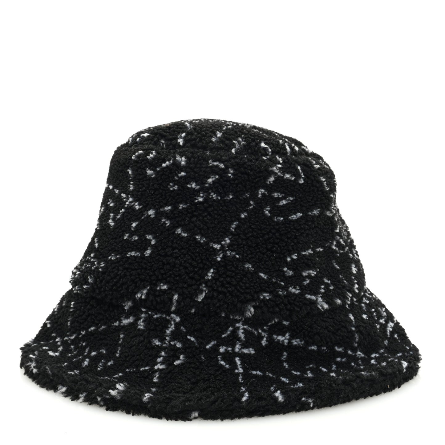 Faux Fur Bucket Hat S Black White