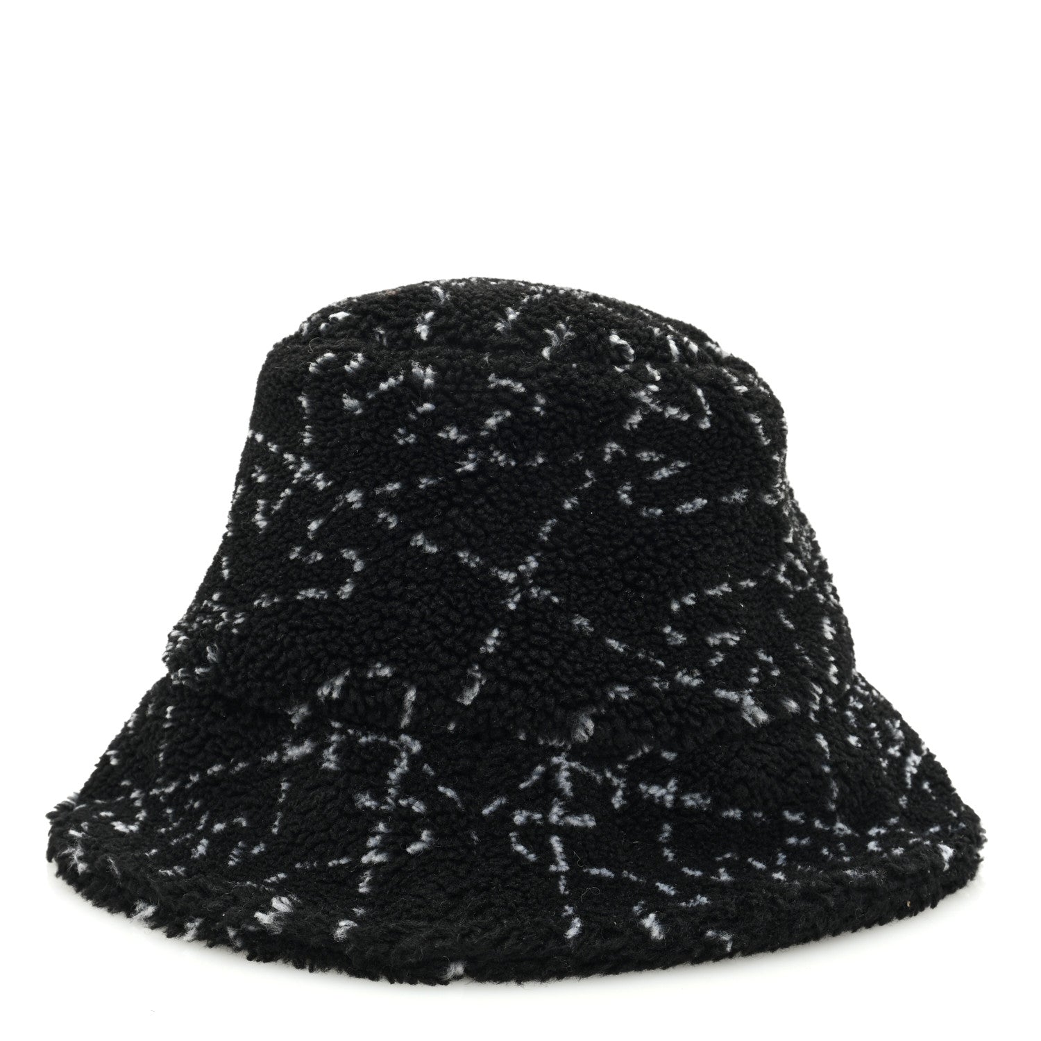 Chanel Faux Fur Bucket Hat S Black White 5 of 8