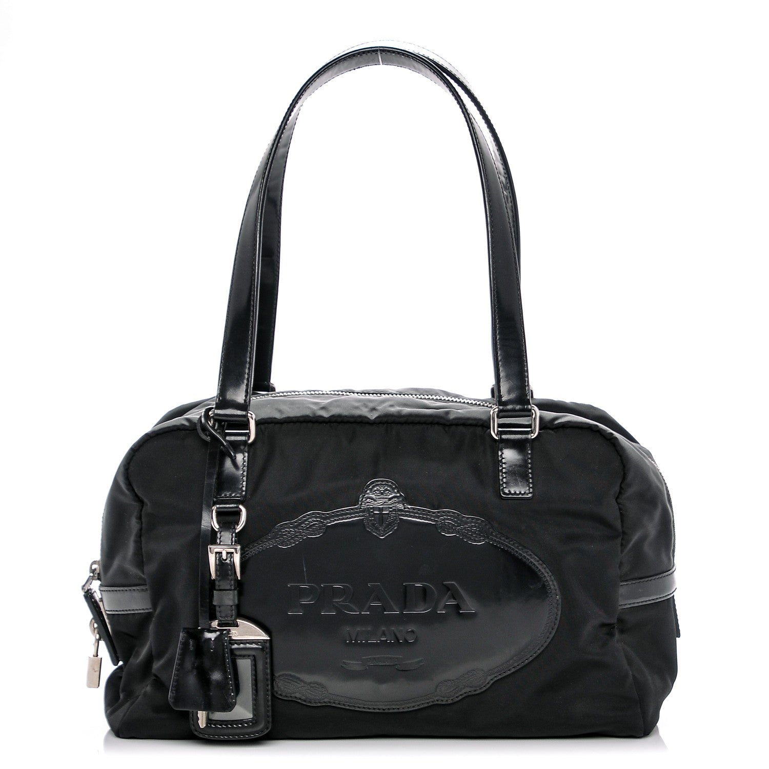 Prada Tessuto Print Nylon Logo Tote Nero Black 1 of 6