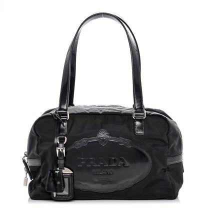 Prada Tessuto Print Nylon Logo Tote Nero Black 1 of 6