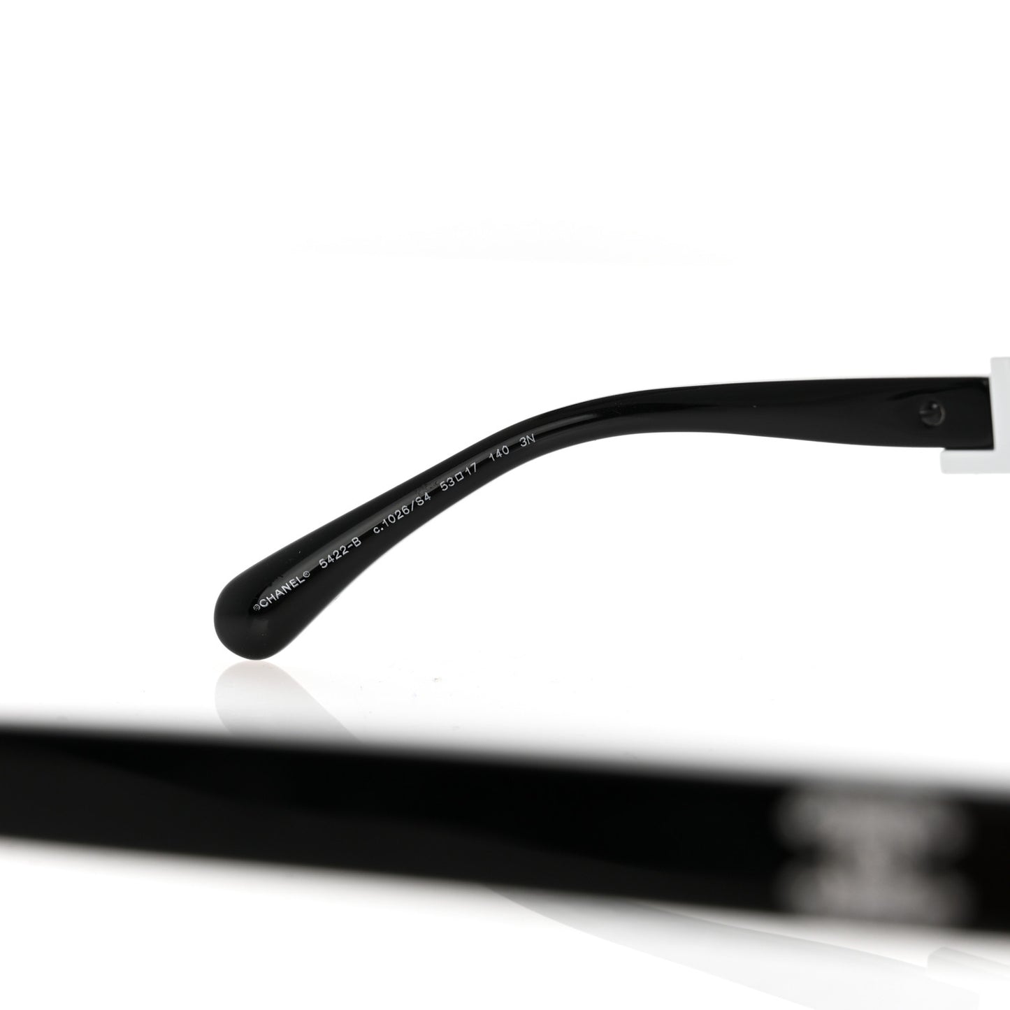 Acetate Strass Square Sunglasses 5422-B Black White