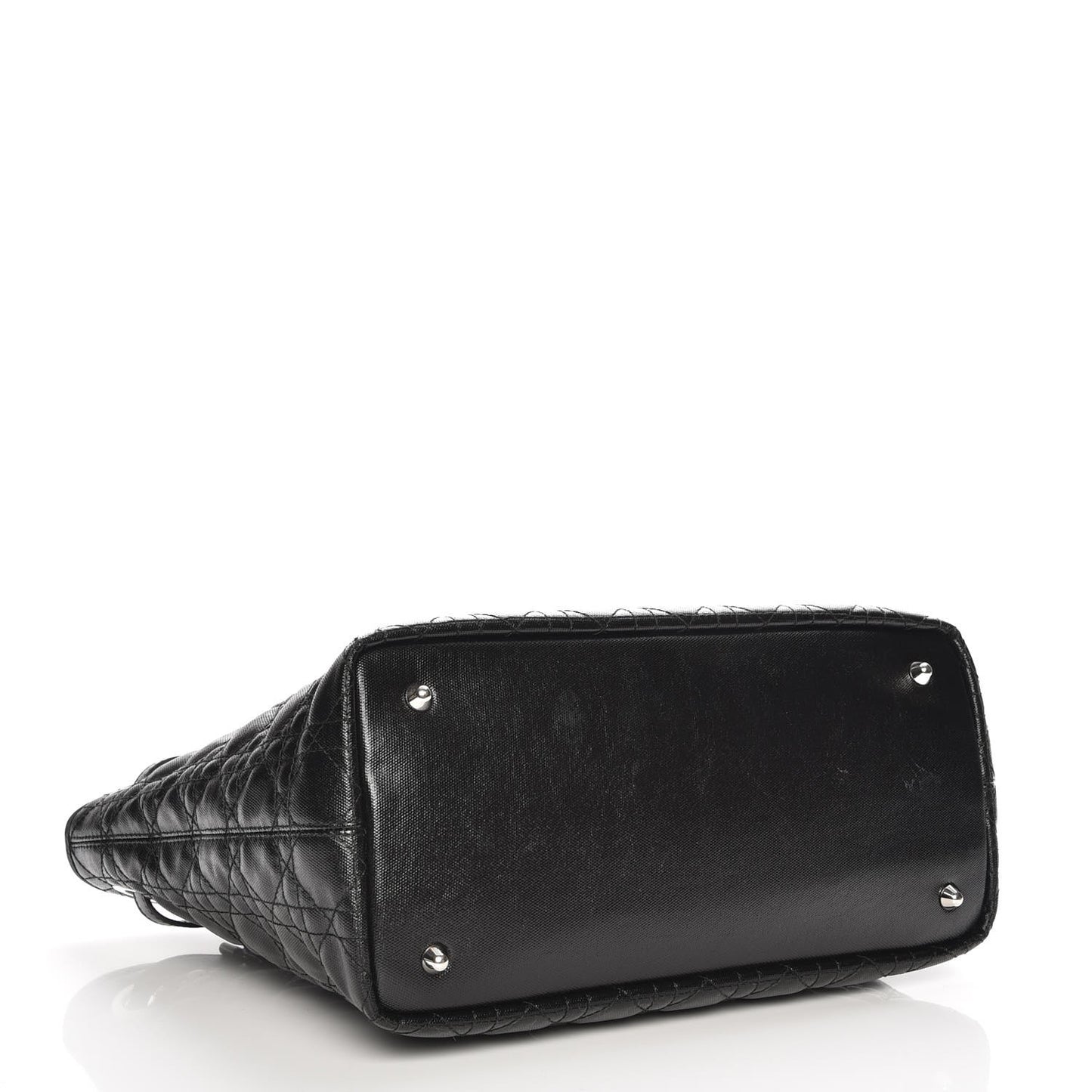 Coated Canvas Cannage Small Panarea Tote Black