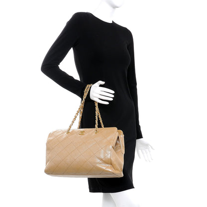 Chanel Metallic Caviar Quilted Shopping Tote Beige 2 of 14