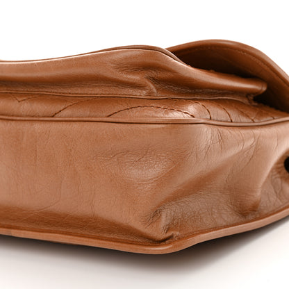 Saint Laurent Crinkled Calfskin Matelasse Monogram Medium Niki Chain Satchel Caramel 10 of 13