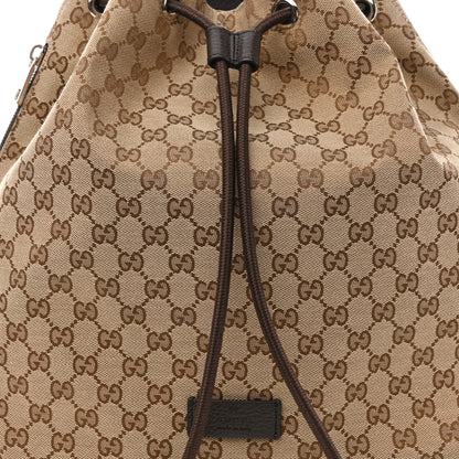 Gucci Monogram Dollar Calfskin O Drawstring Backpack Beige Ebony Testa di Moro Dark Chocolate 8 of 10