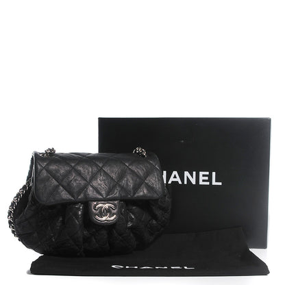 Chanel Washed Lambskin Quilted Medium Chain Around Messenger Black 8 of 8