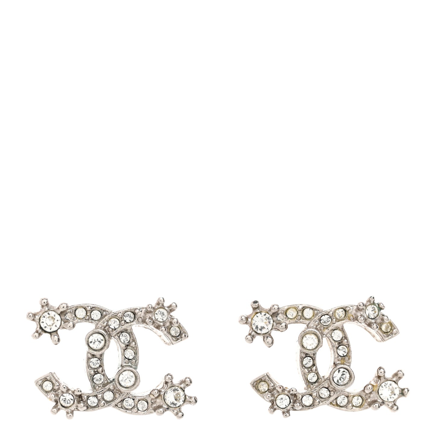 Crystal CC Star Earrings Silver