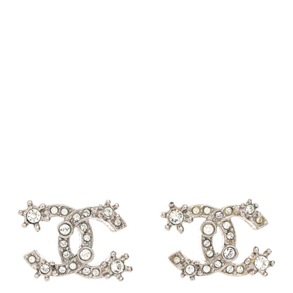 Chanel Crystal CC Star Earrings Silver 1 of 5