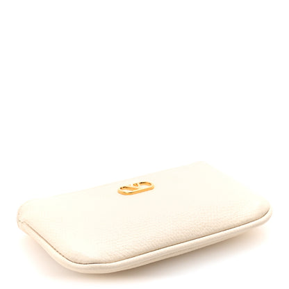 Valentino Garavani Grainy Calfskin Vlogo Key Ring Light Ivory 4 of 7