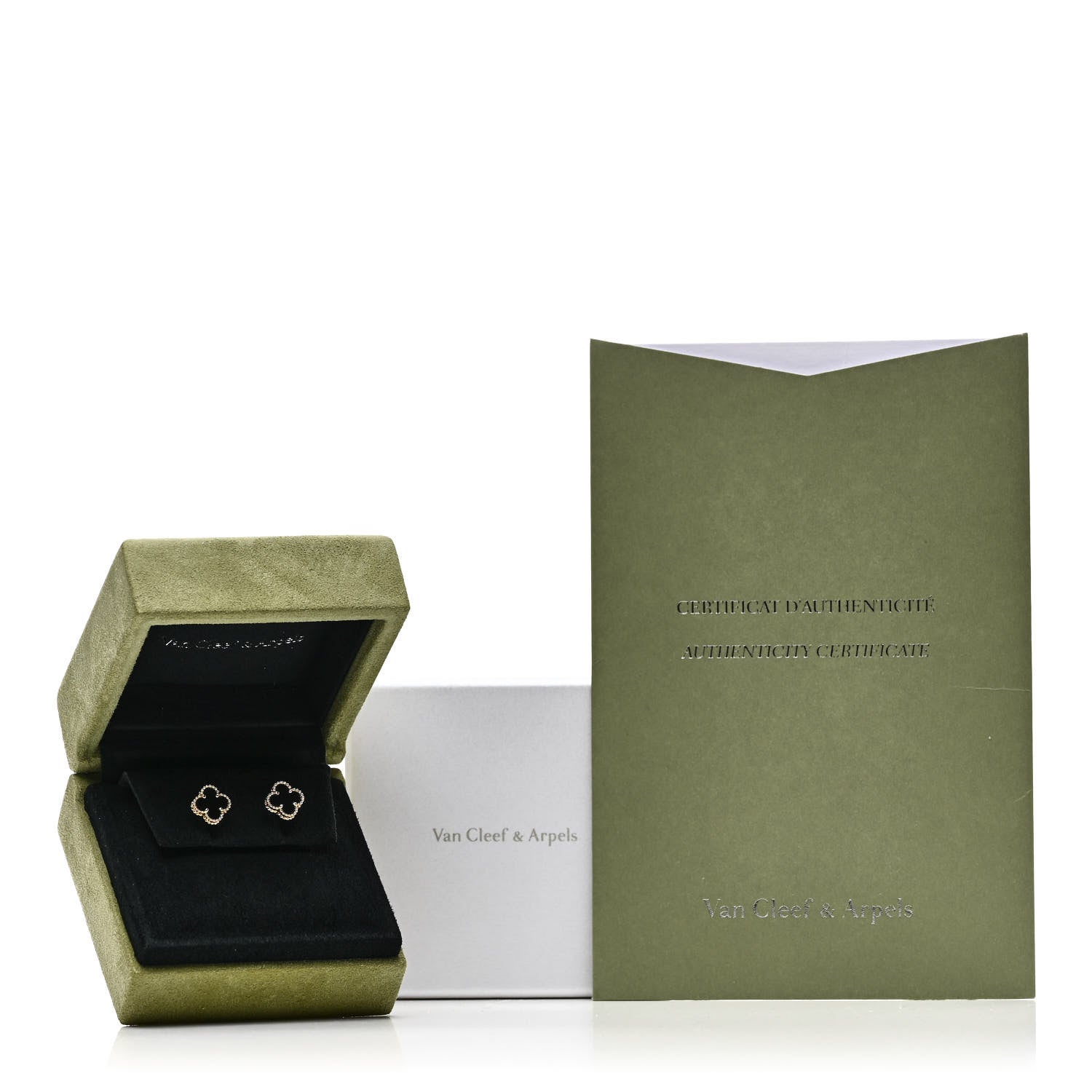 Van Cleef & Arpels 18K Yellow Gold Black Onyx Sweet Alhambra Earrings 5 of 5