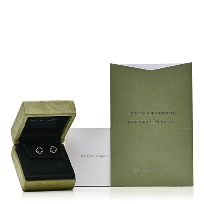 Van Cleef & Arpels 18K Yellow Gold Black Onyx Sweet Alhambra Earrings 5 of 5