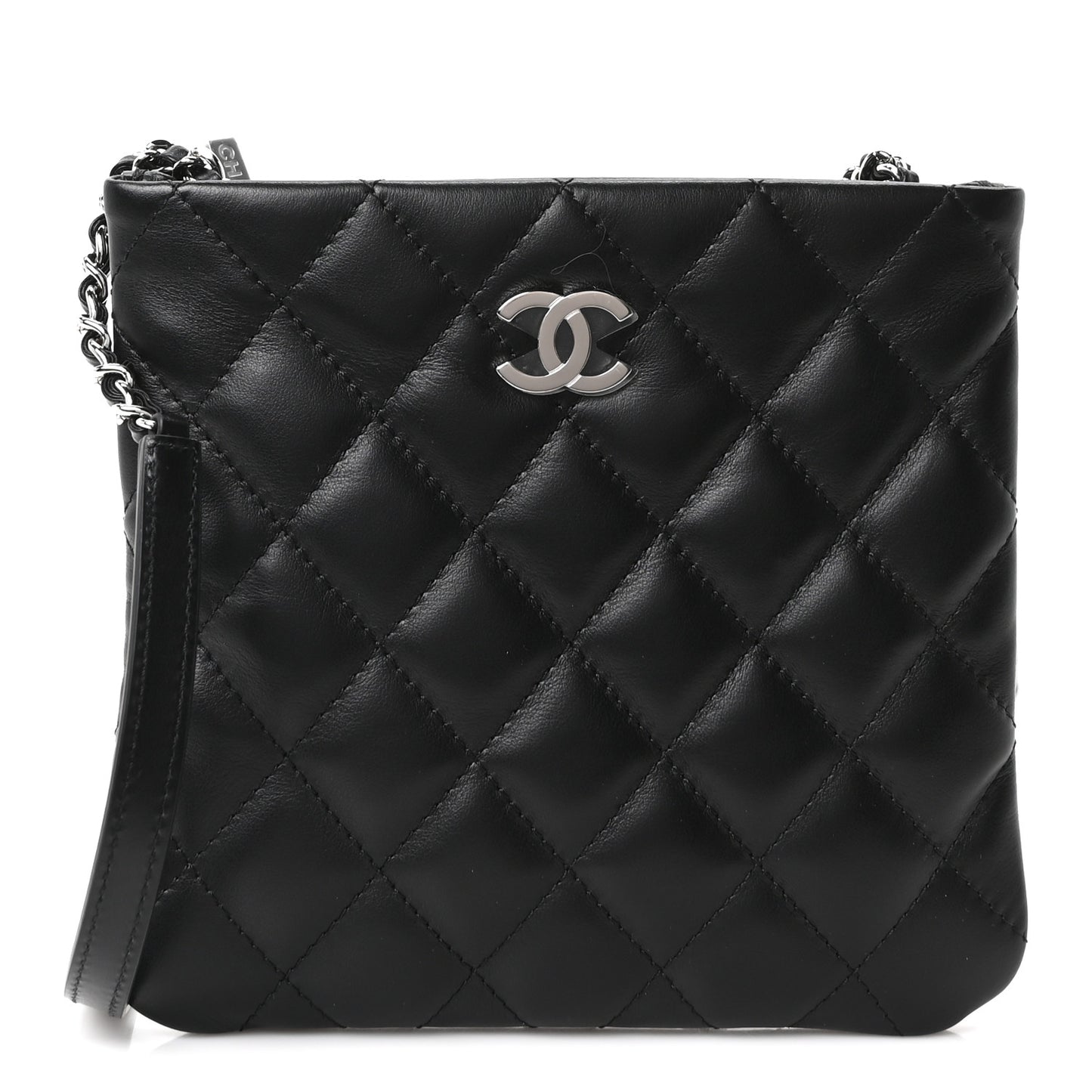 Lambskin Quilted Uniform Crossbody Bag Black