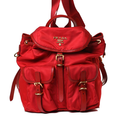 Prada Tessuto Nylon Vitello Backpack Rosso 9 of 14