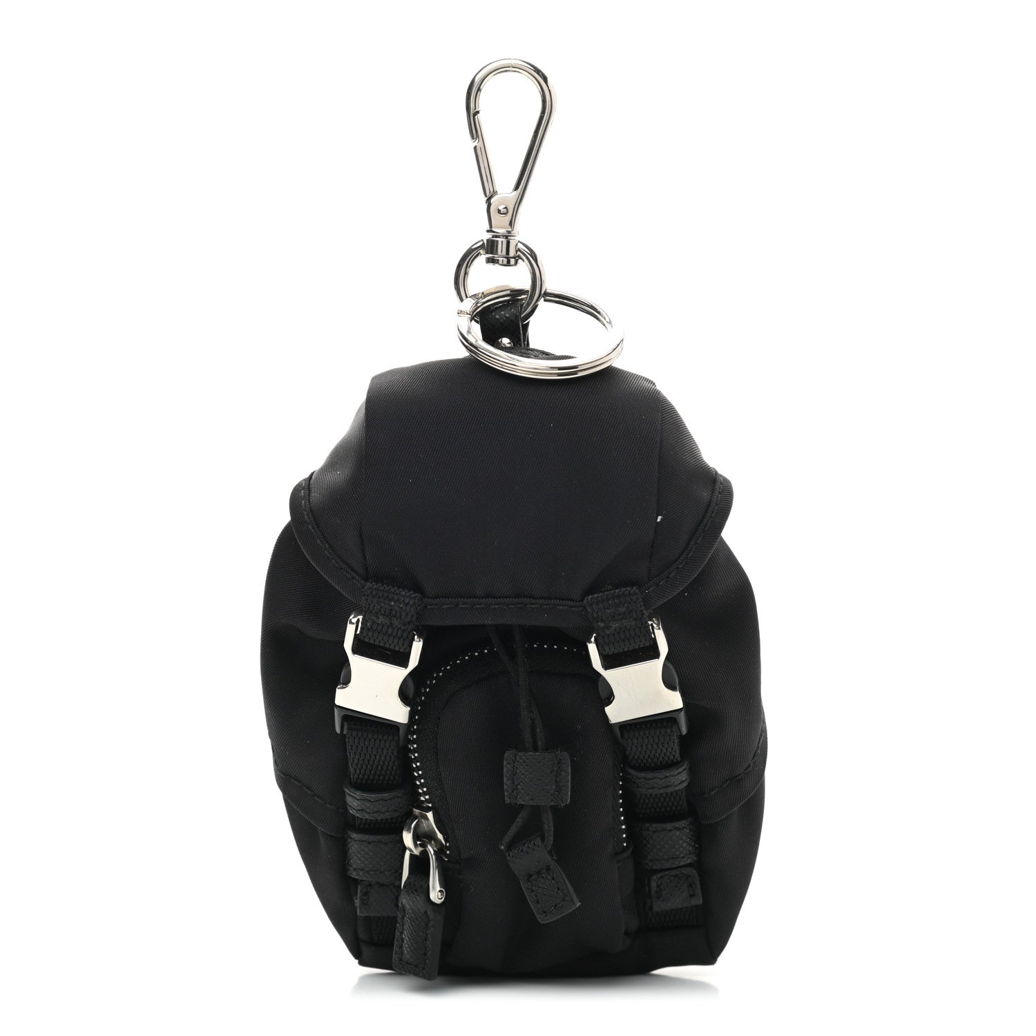 Prada Tessuto Nylon Mini Backpack Keyring Black 1 of 4