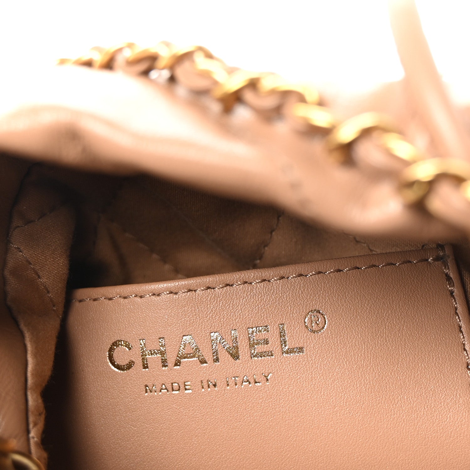 Chanel Shiny Calfskin Quilted Mini Chanel 22 Dark Beige 6 of 10