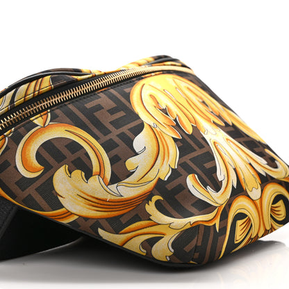 Fendi X VERSACE Nylon Cuoio Romano Fendace FF Baroque Belt Bag Black Gold 8 of 9