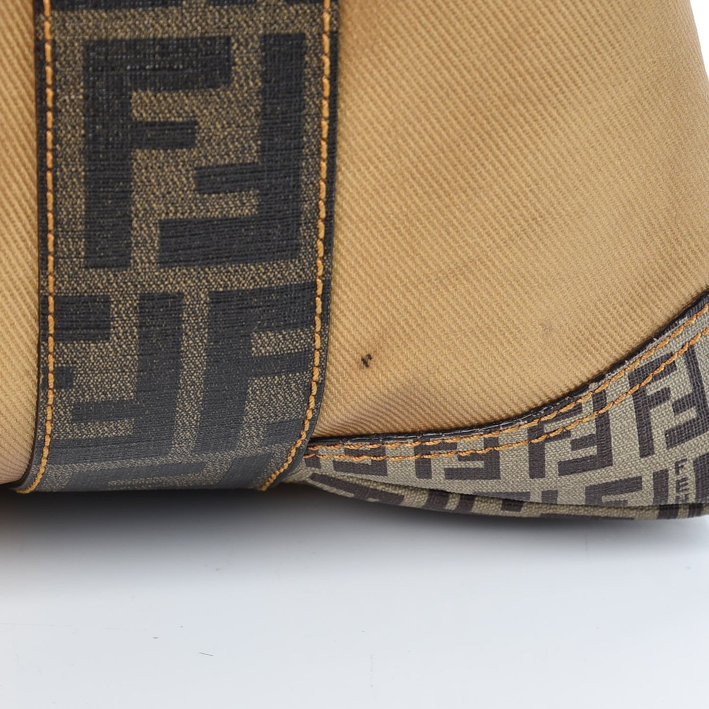 Metallic Canvas Zucca Zucchino Spalmati Large Mixed Media B Mix Tote Gold Brown