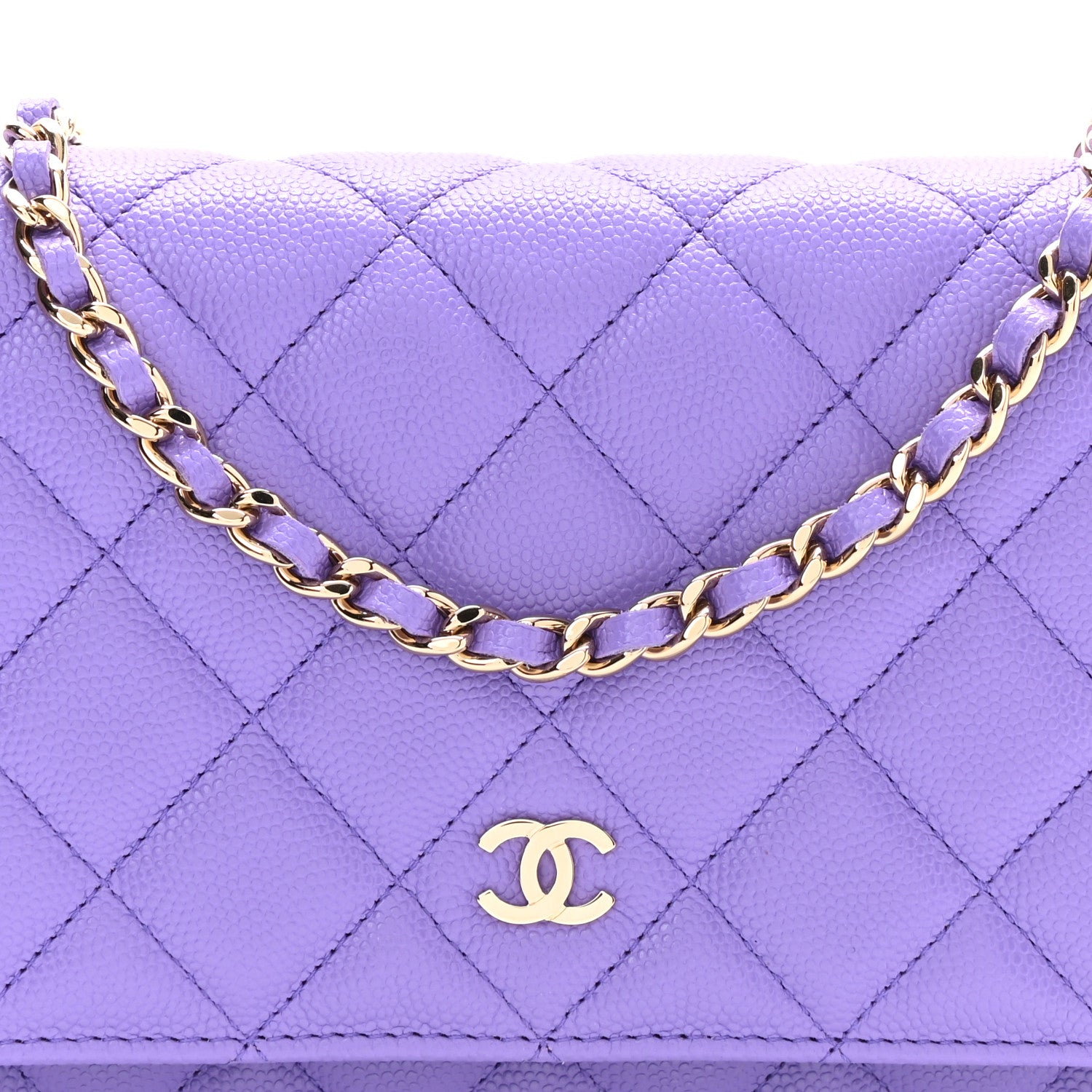 Chanel Caviar Quilted Wallet On Chain WOC Purple 9 of 12