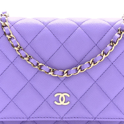 Chanel Caviar Quilted Wallet On Chain WOC Purple 9 of 12