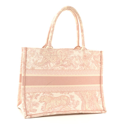 Christian Dior Canvas Embroidered Medium Dioriviera Toile De Jouy Book Tote Rose 2 of 11