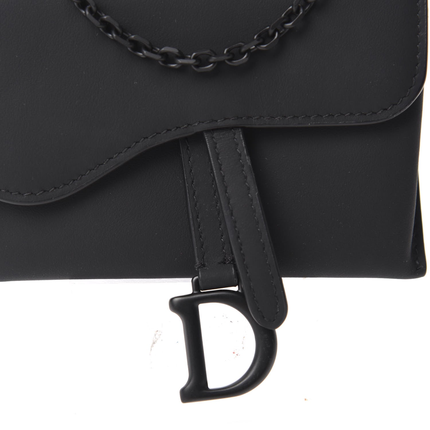 Christian Dior Ultra Matte Calfskin Nano Saddle Chain Pouch Black 10 of 11