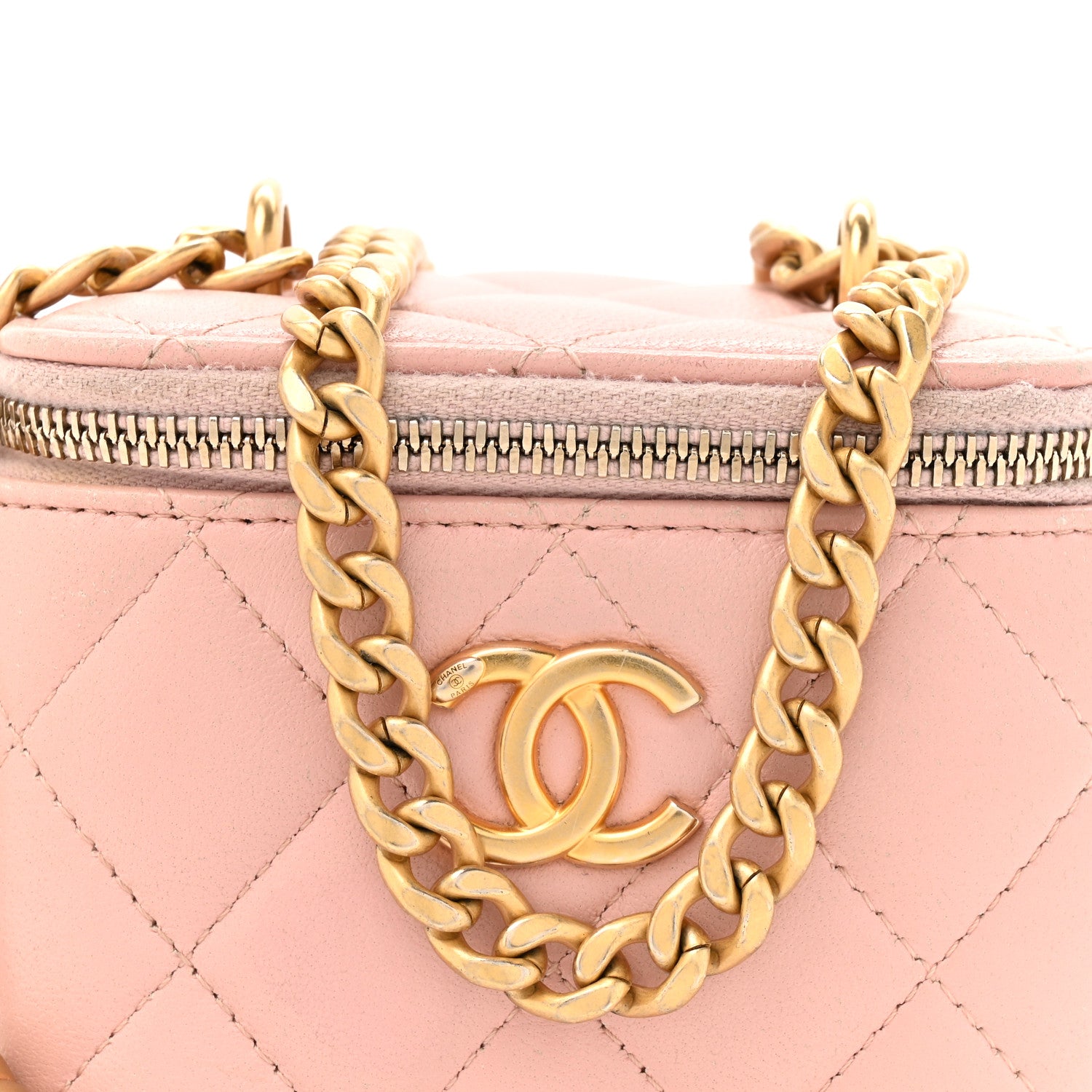 Chanel Lambskin Quilted Mini Sweet Camellia Vanity Case With Chain Pink 8 of 14