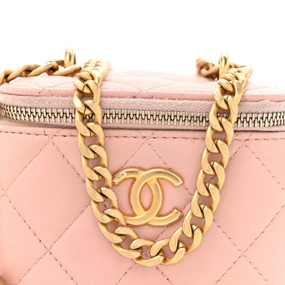 Chanel Lambskin Quilted Mini Sweet Camellia Vanity Case With Chain Pink 8 of 14
