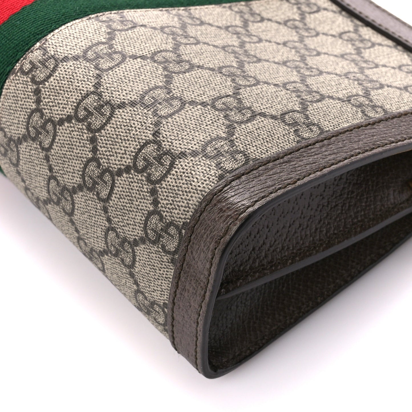 GG Supreme Monogram Web Small Ophidia Chain Shoulder Bag Brown