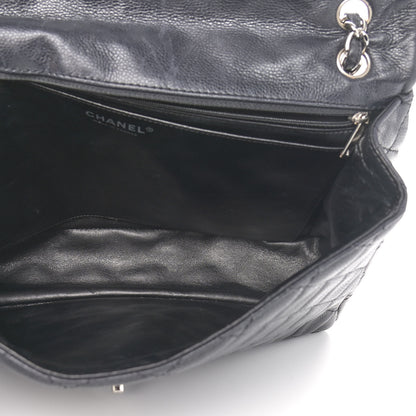 Chanel Washed Caviar Quilted Maxi Single Flap Black 4 of 9