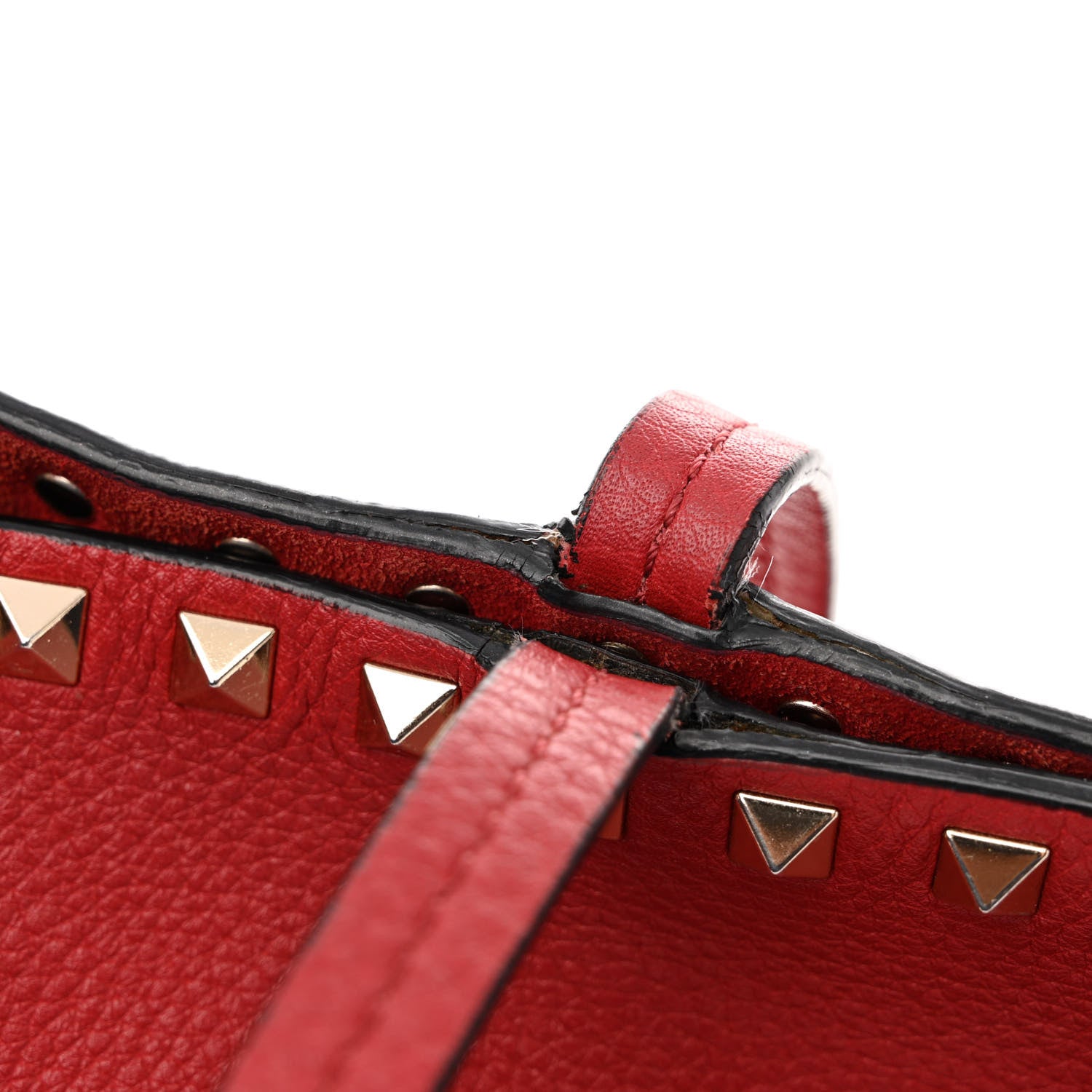 Valentino Garavani Grained Calfskin Rockstud Shoulder Tote Rosso Valentino 17 of 22